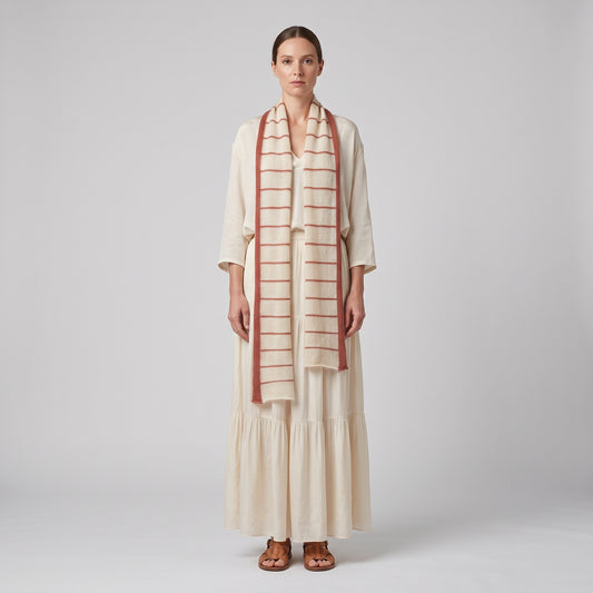 Striped Knit Wool Scarf