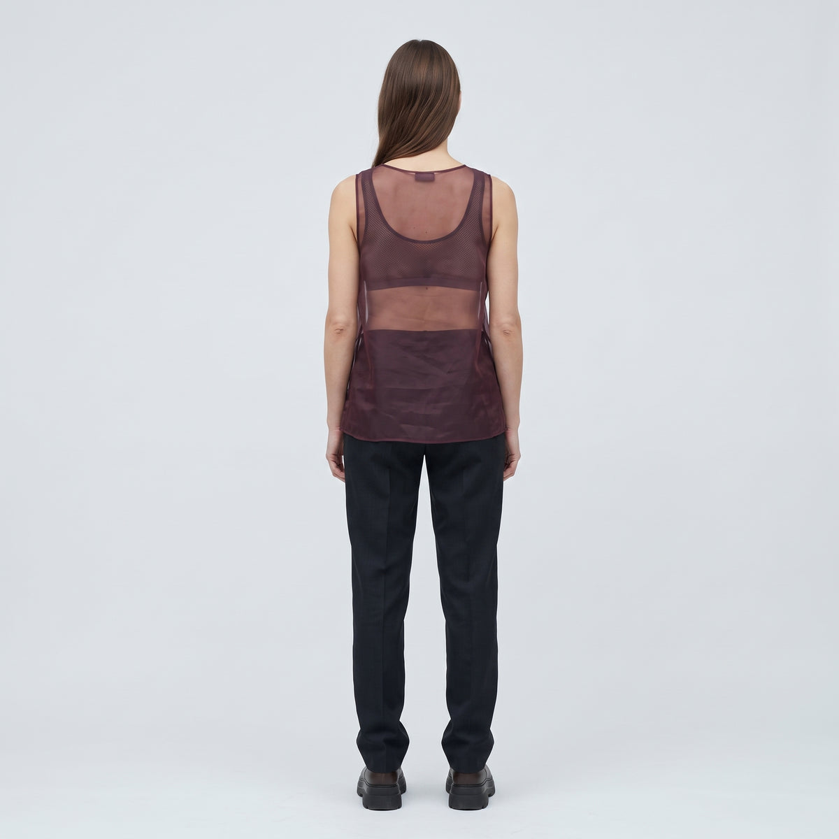 Sheer Burgundy Heart Patch Tank