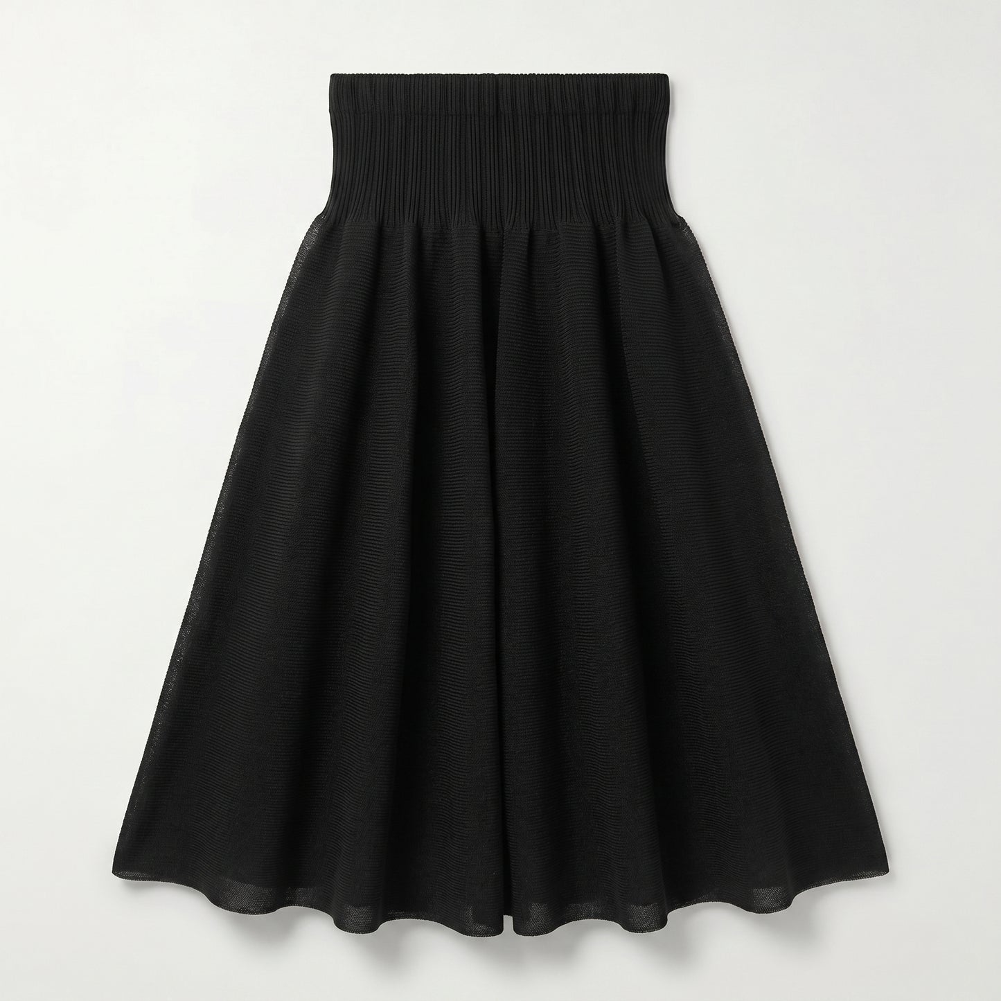 High-Waist Pleated Knit Skirt