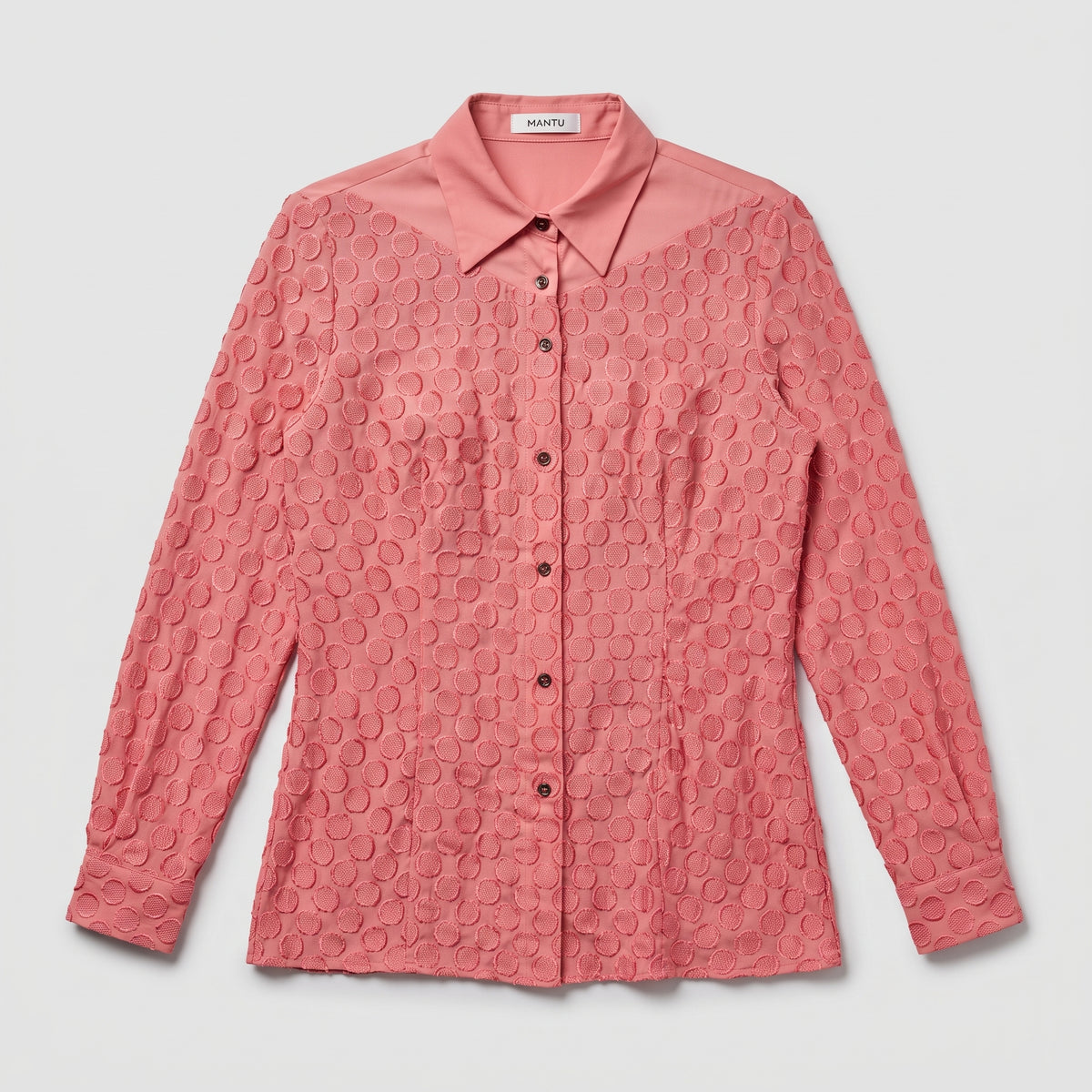 Textured Point Collar Blouse
