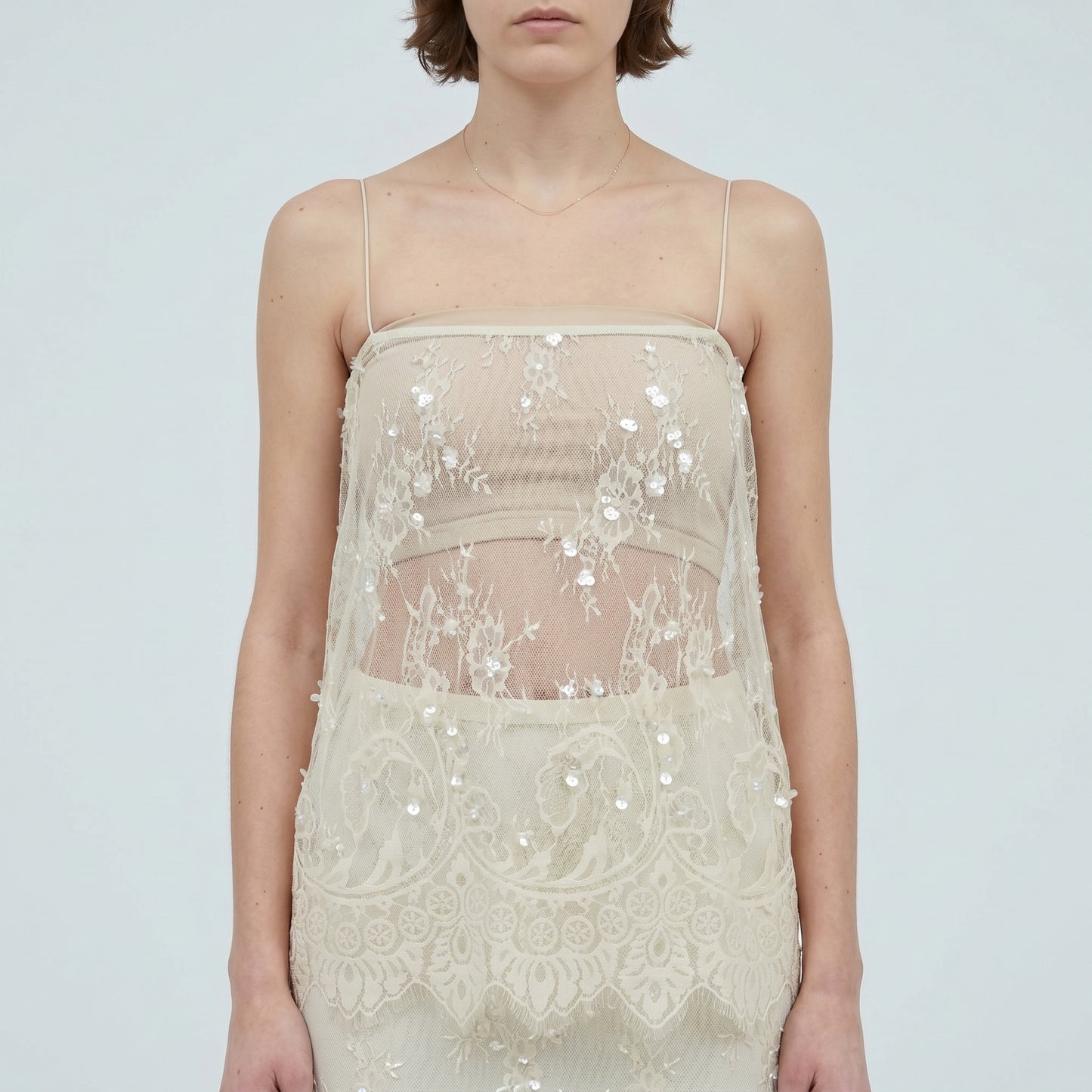 Embroidered Sequin Lace Camisole