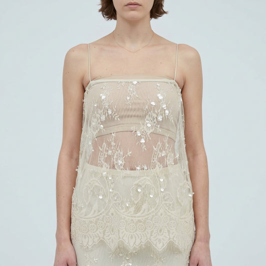 Embroidered Sequin Lace Camisole
