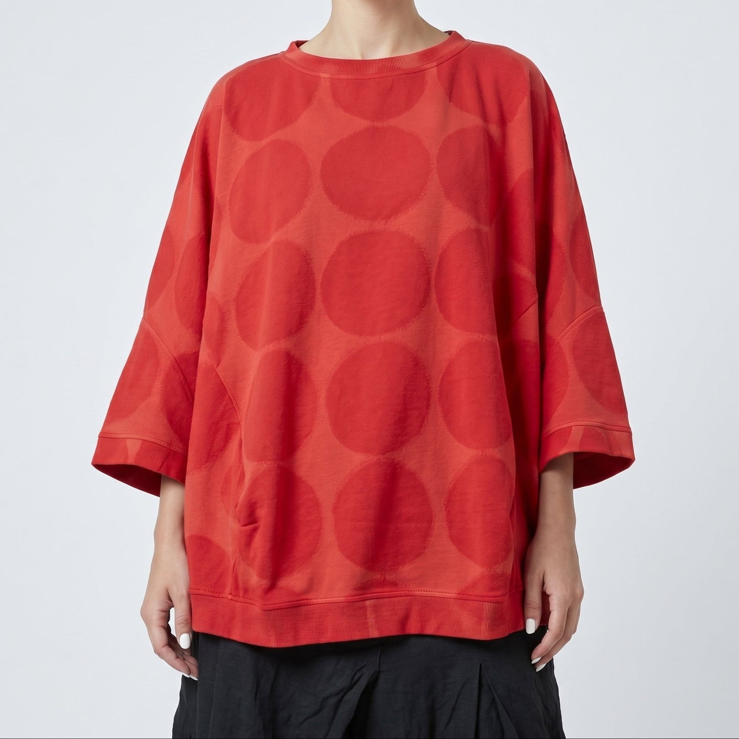 Red Polka Dot Oversized Top