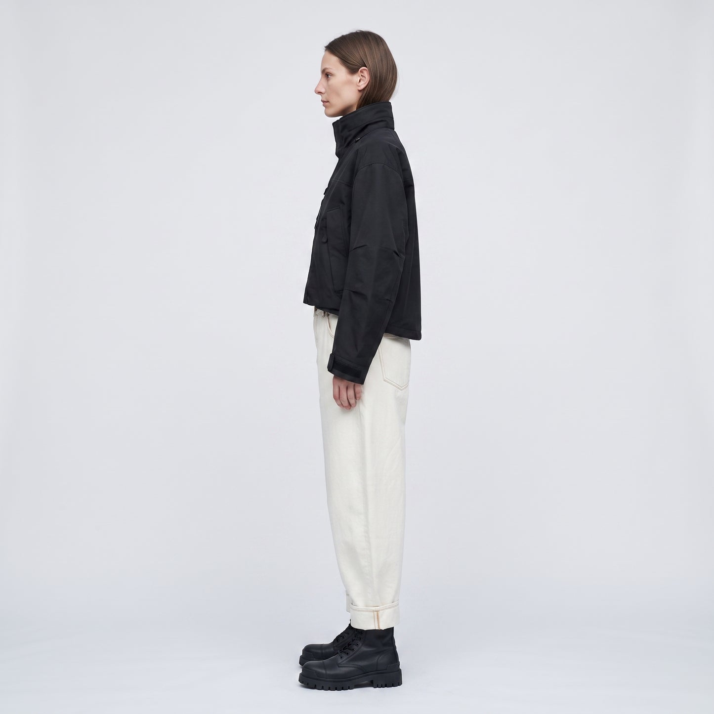 High-Waisted Off-White Barrel Jeans
