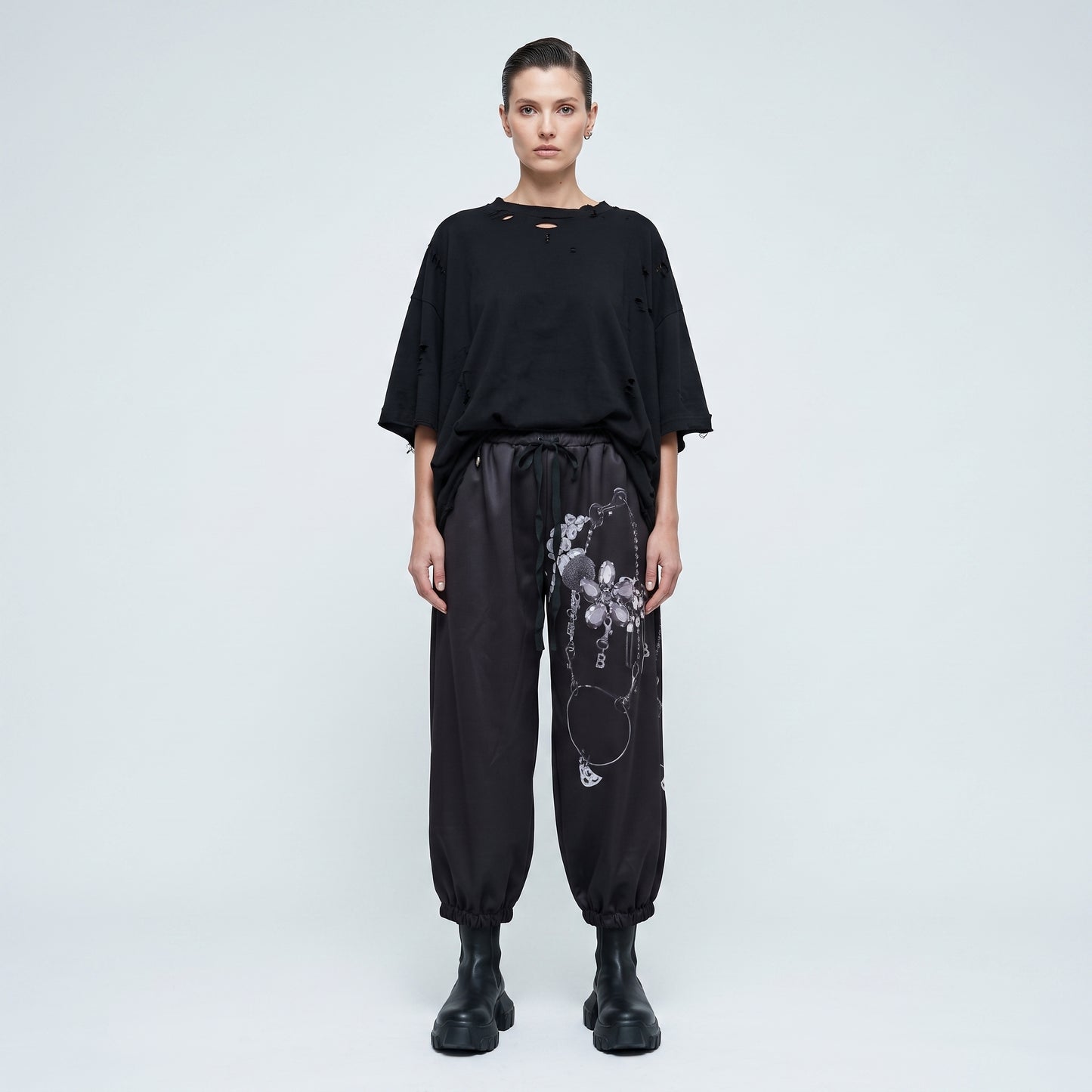 Graphic Print Cuffed Joggers