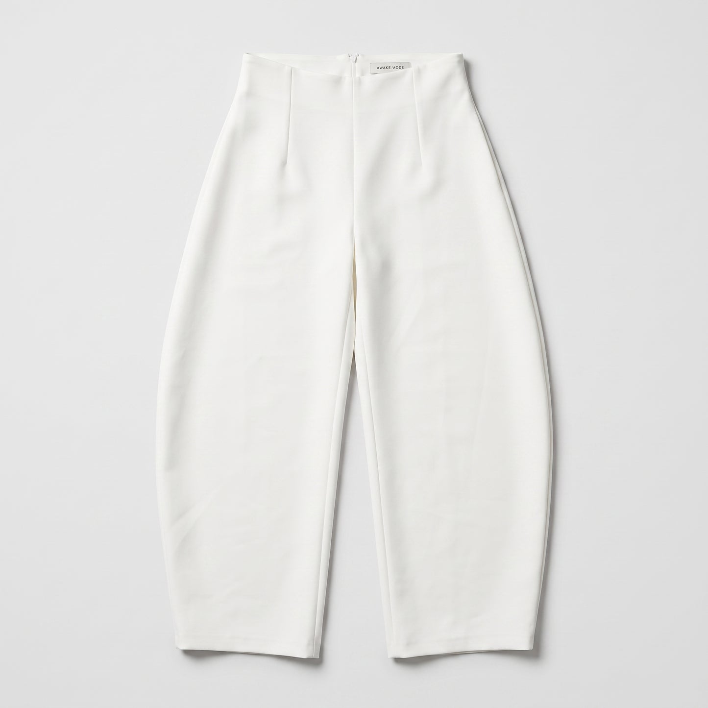 High-Waisted Sculpted White Trousers