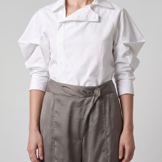 Tailored High-Waist Wrap Shorts