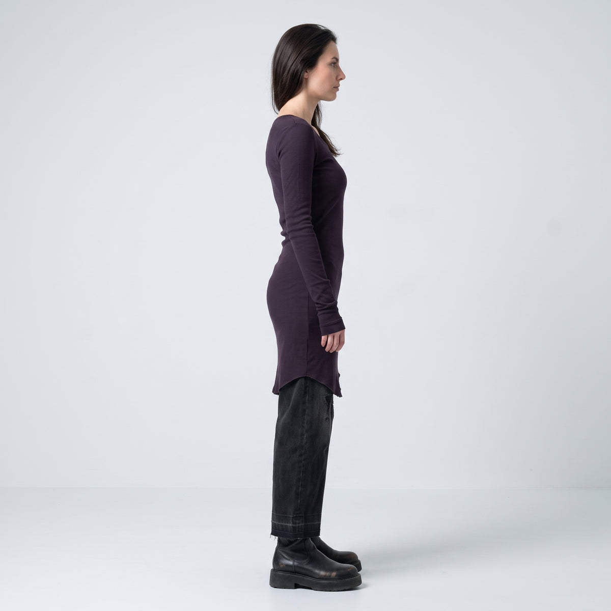 Long Sleeve Ribbed Scoop Top