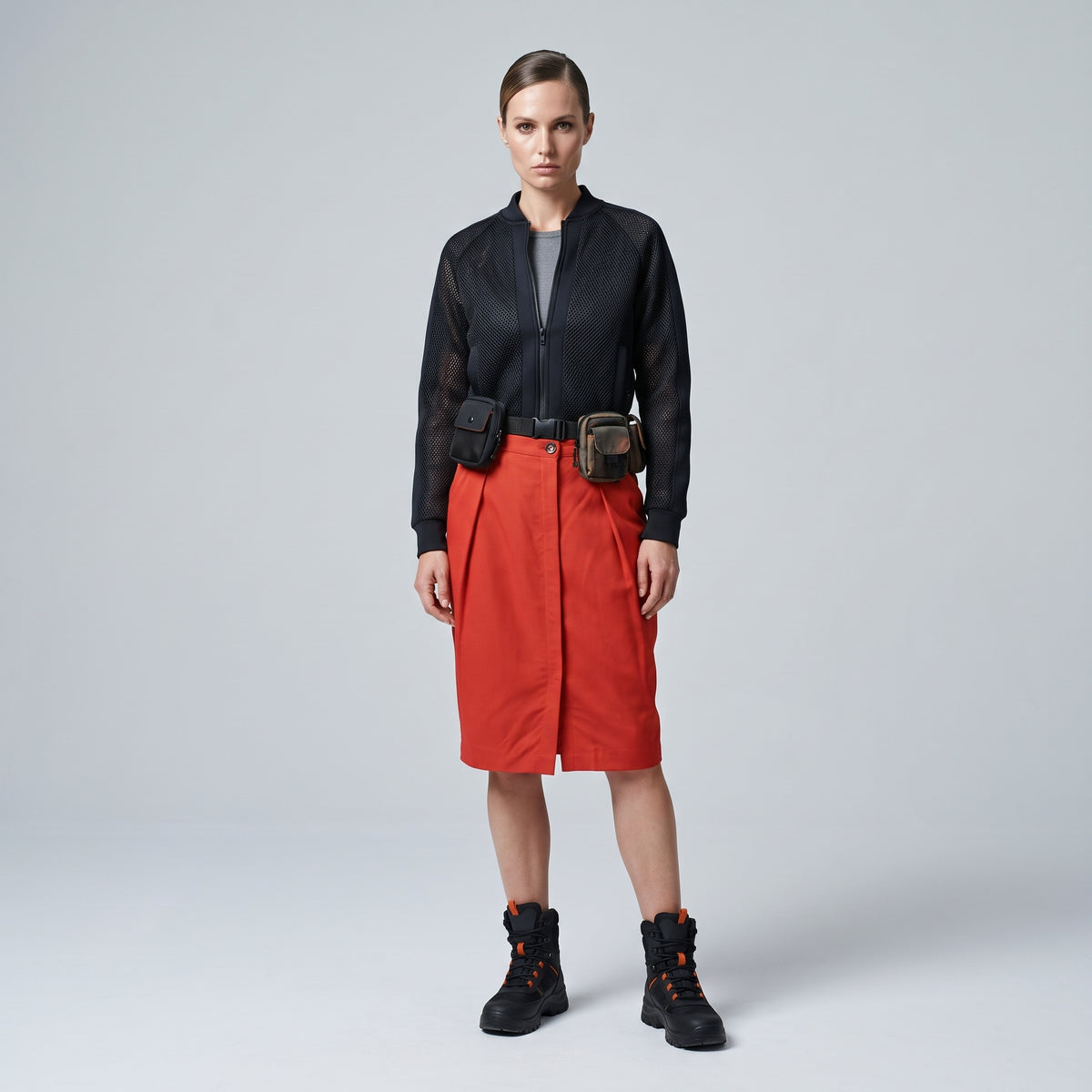 Tailored Wrap Front Mini Skirt