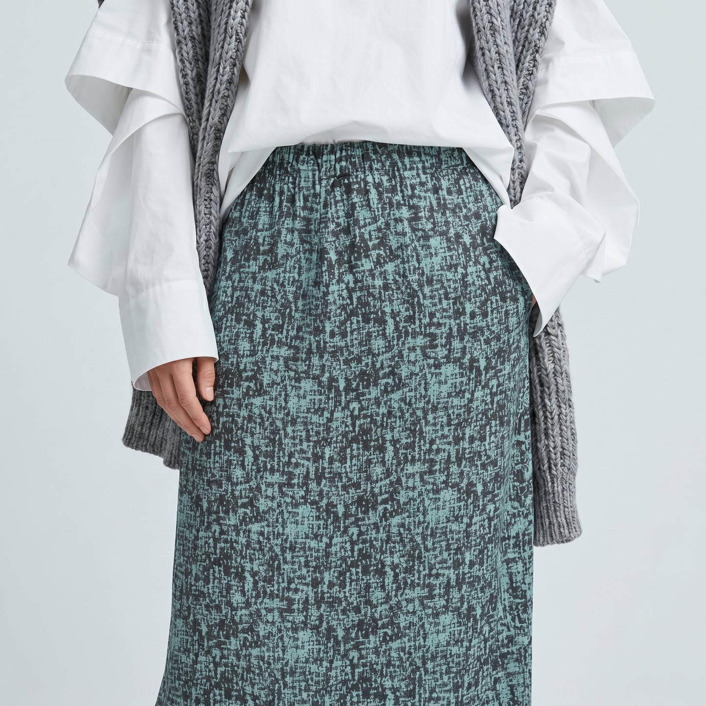 Abstract Print A-Line Skirt