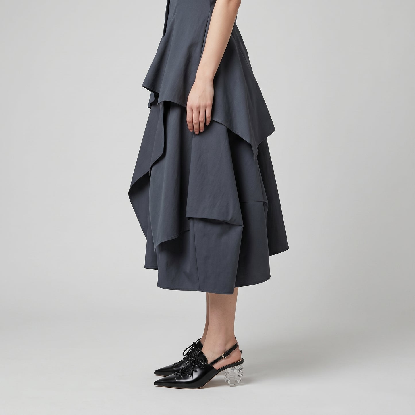 Patent Lace-Up Sculptural Heels