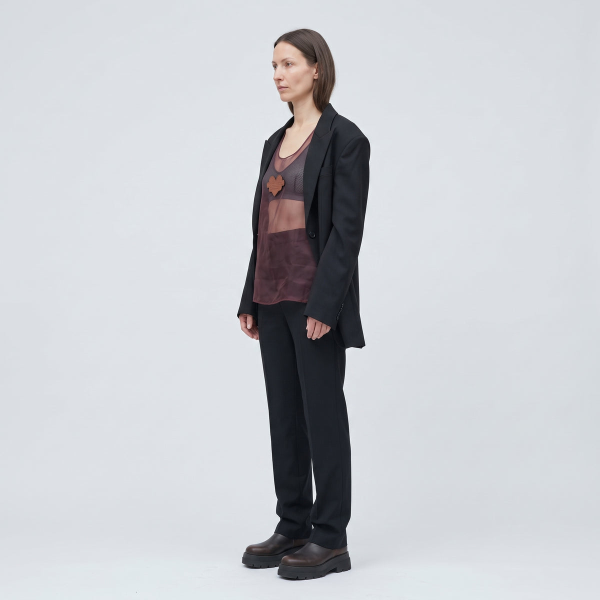 Sheer Burgundy Heart Patch Tank
