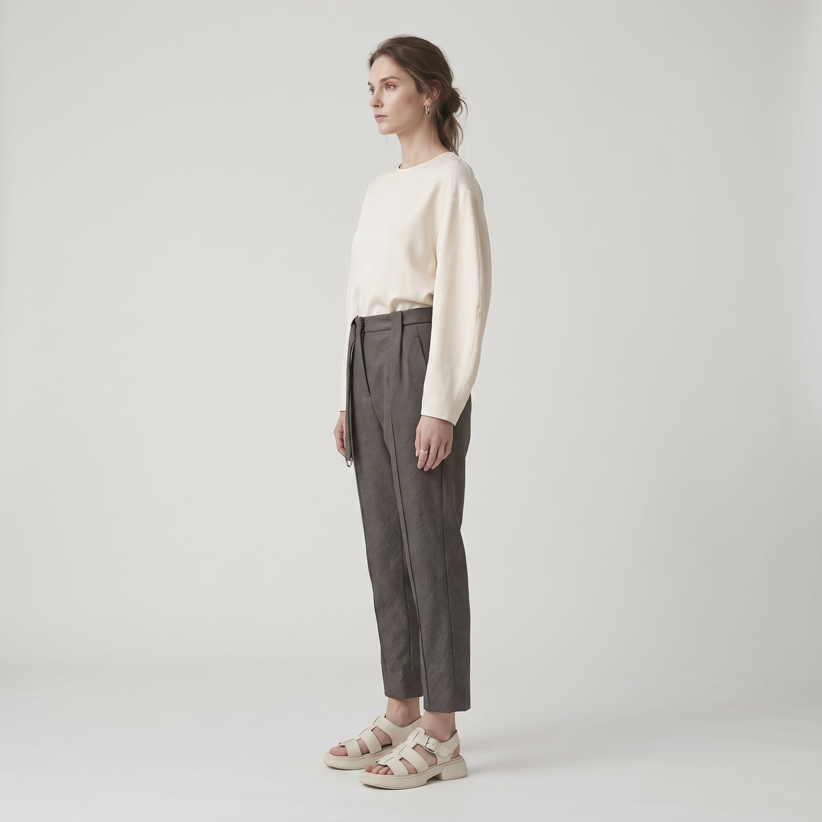 Tailored D-Ring Belted Trousers