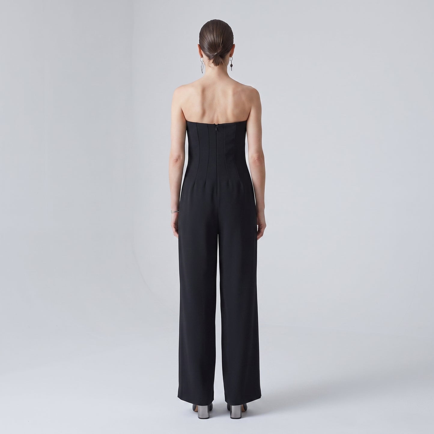 Structured Strapless Architectural Jumpsuit