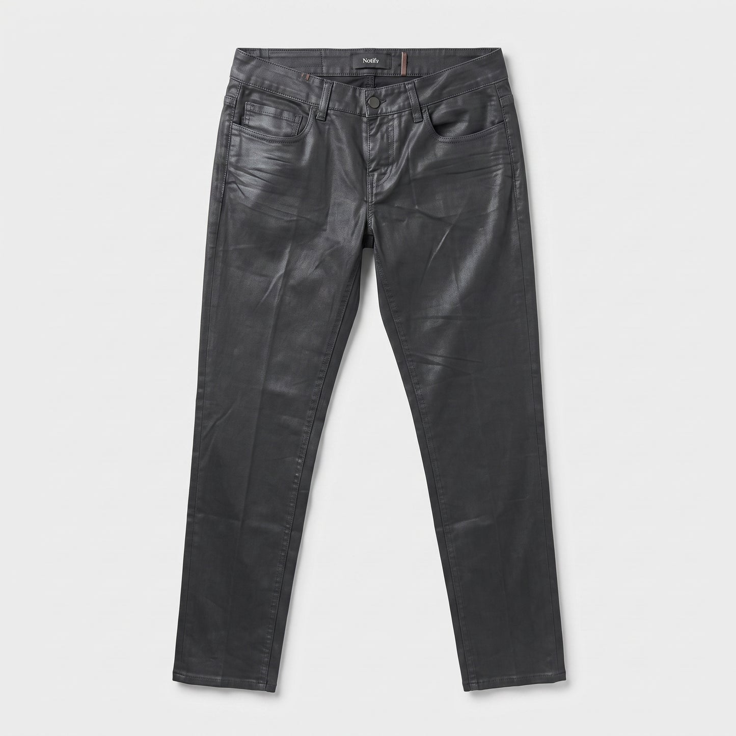Coated Charcoal Slim Fit Jeans