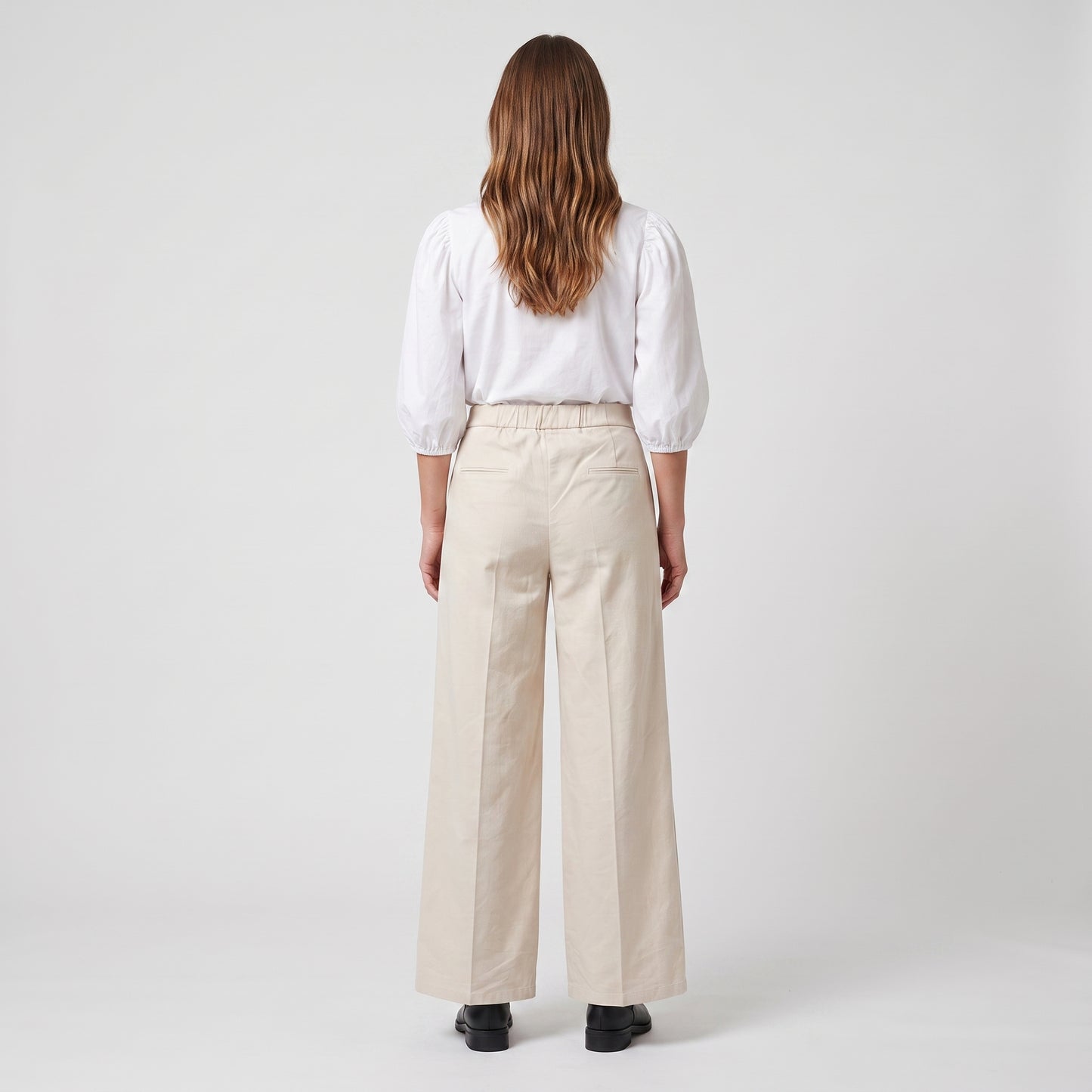 Tailored Cream Wide Leg Trousers