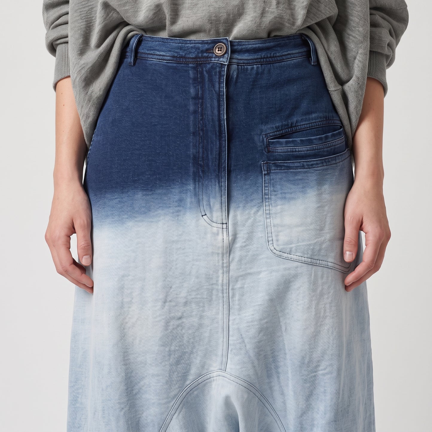 Ombre Dip-Dyed Drop Crotch Shorts
