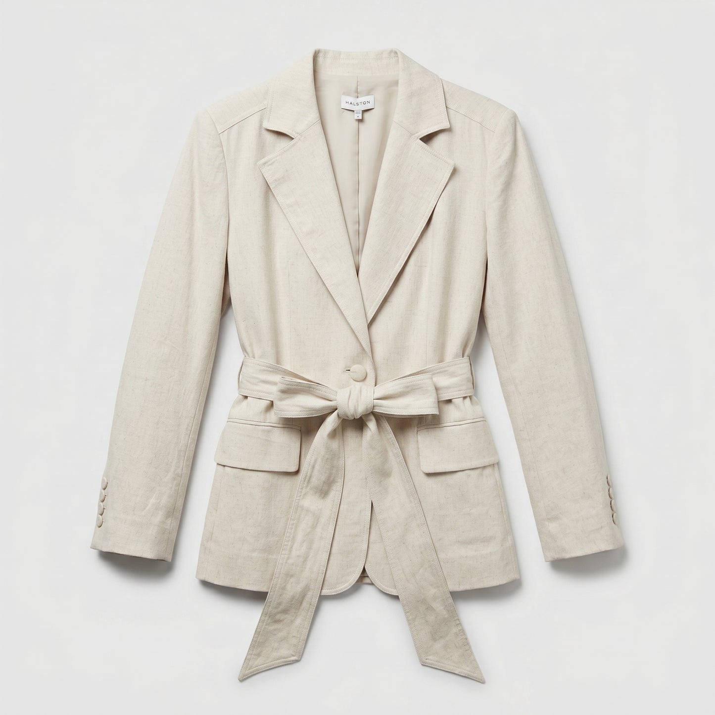 Tailored Linen Belted Blazer