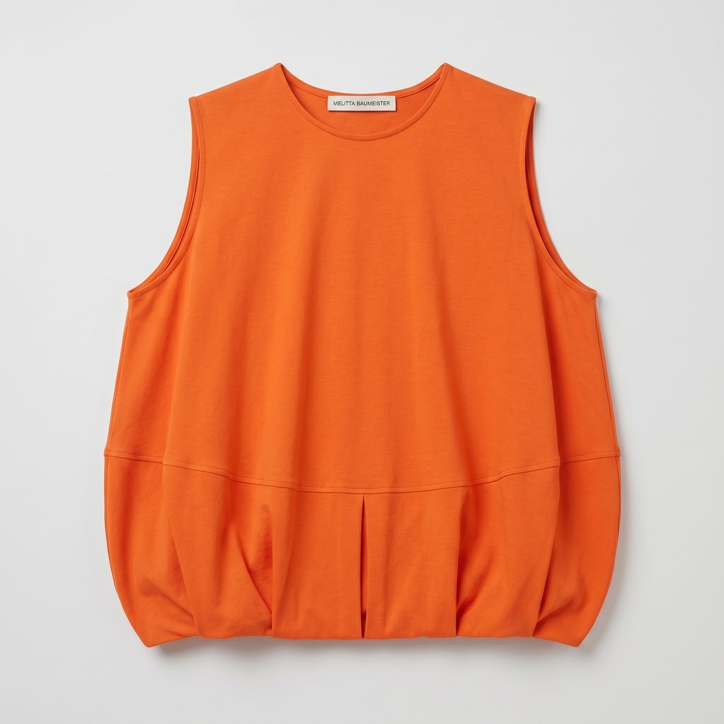 Orange Bubble Hem Sleeveless Top