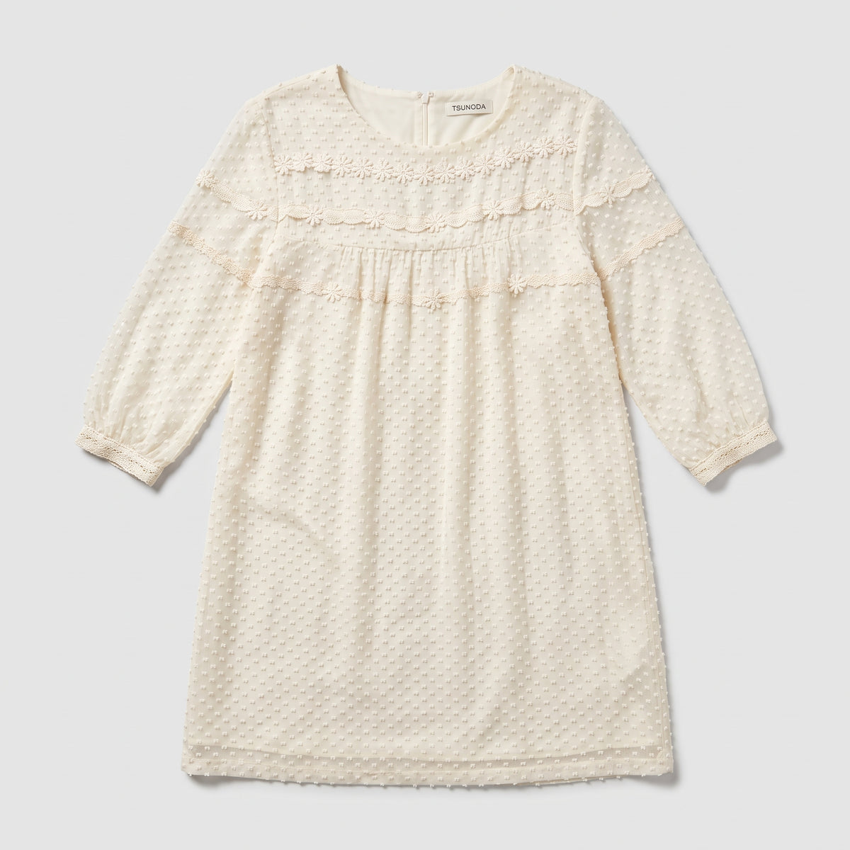 Embroidered Swiss Dot Shift Dress