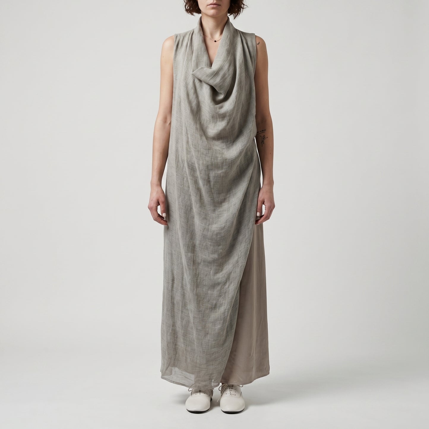 Draped Side-Tie Sleeveless Dress