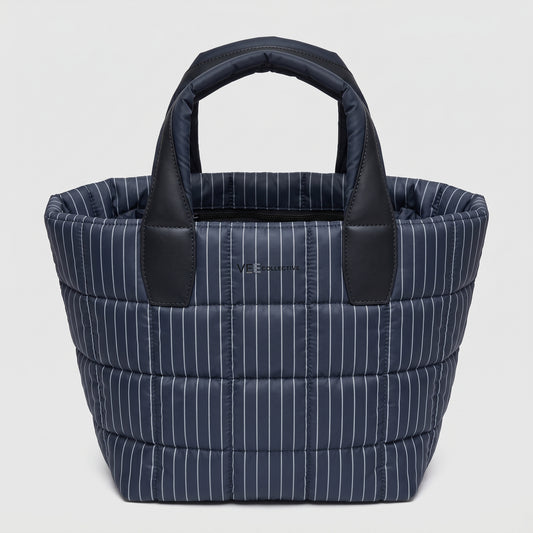 Pinstripe Quilted Tote Bag