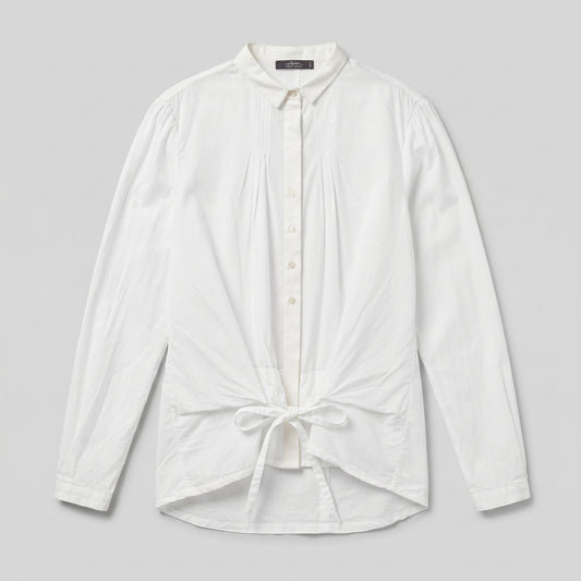 Elegant Tie-Front Cotton Shirt