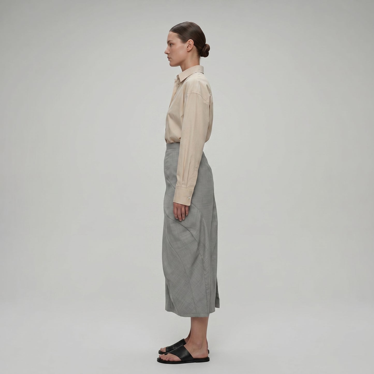 Architectural Paneled Tailored Skirt