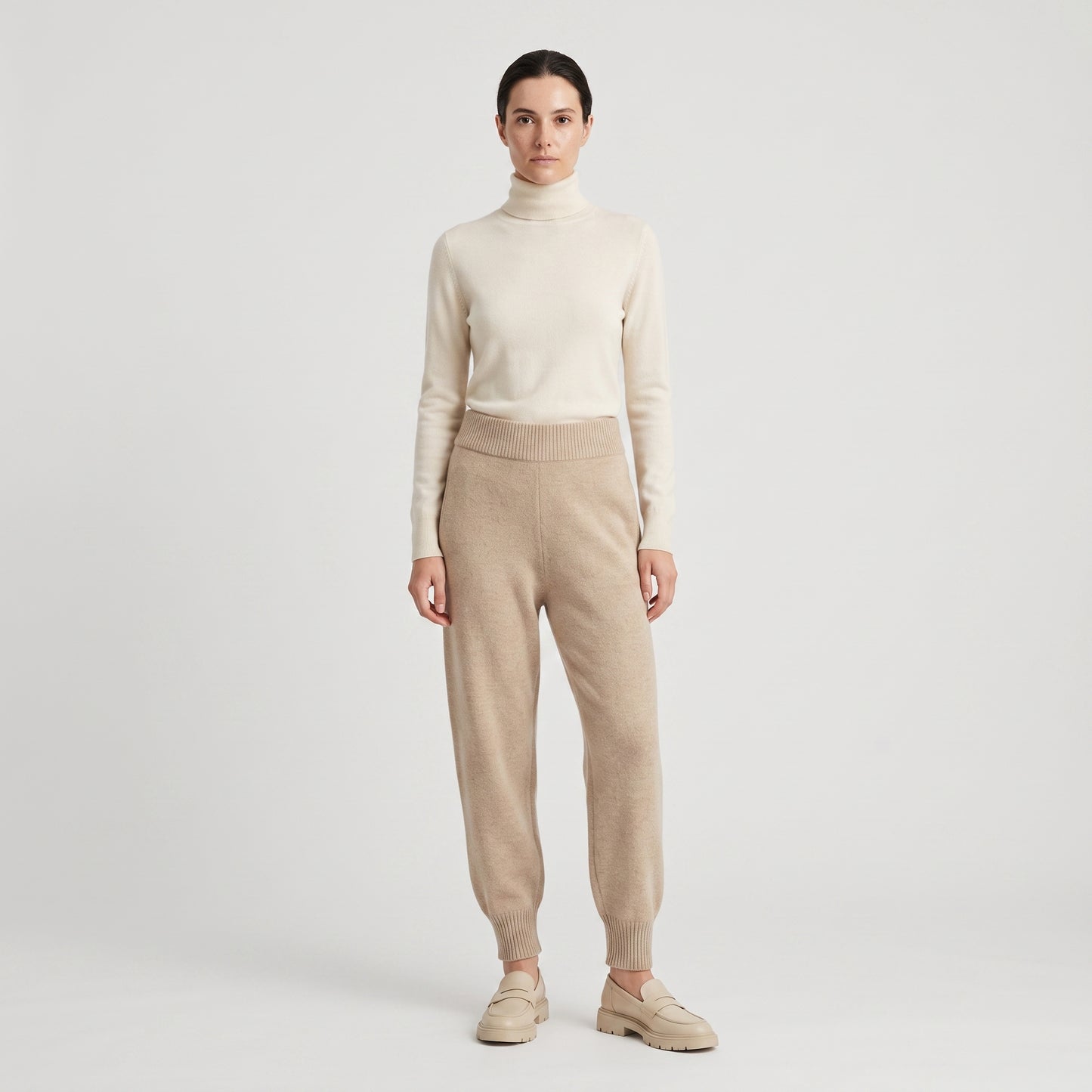 Essential Beige Knit Joggers