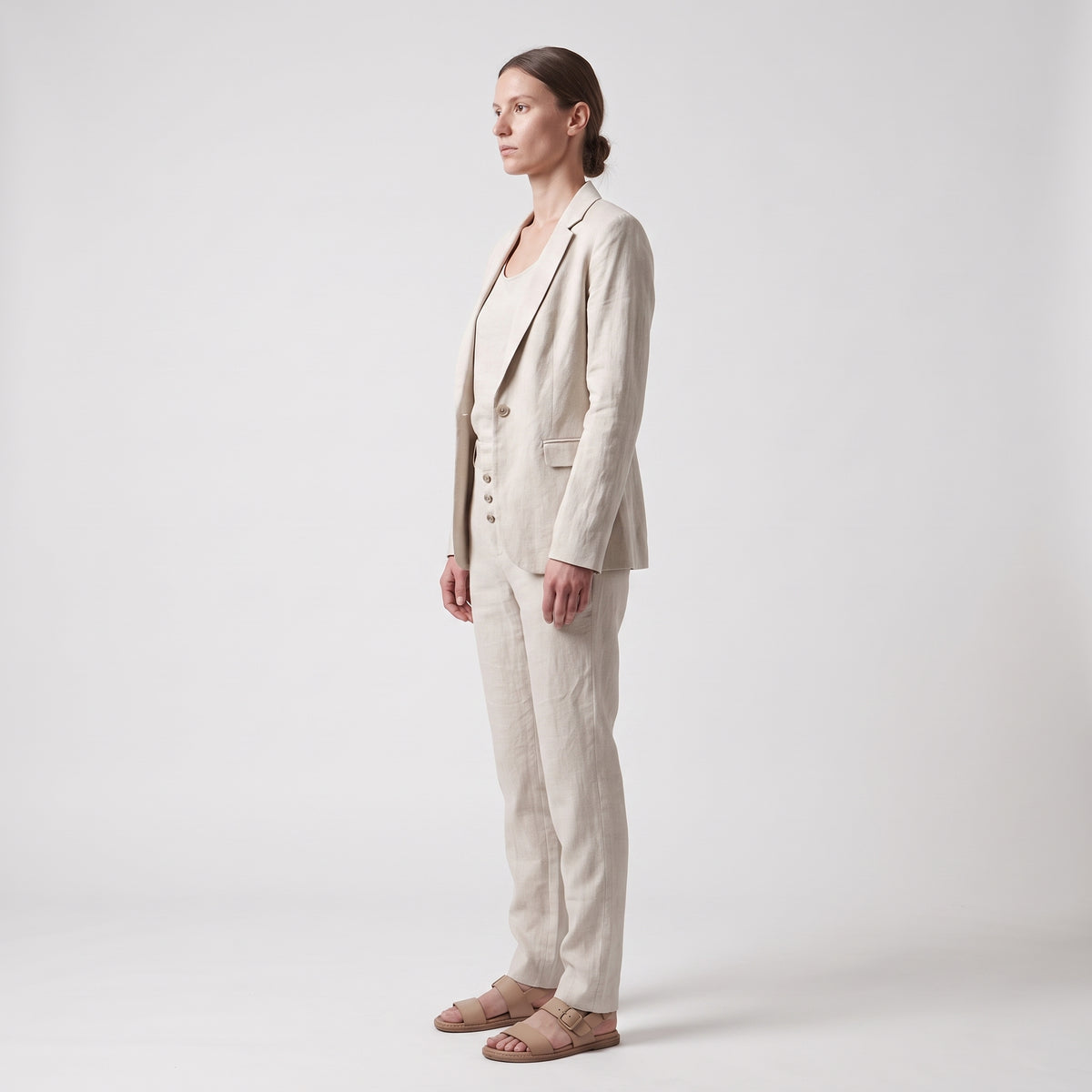 Tailored Linen Button-Fly Trousers