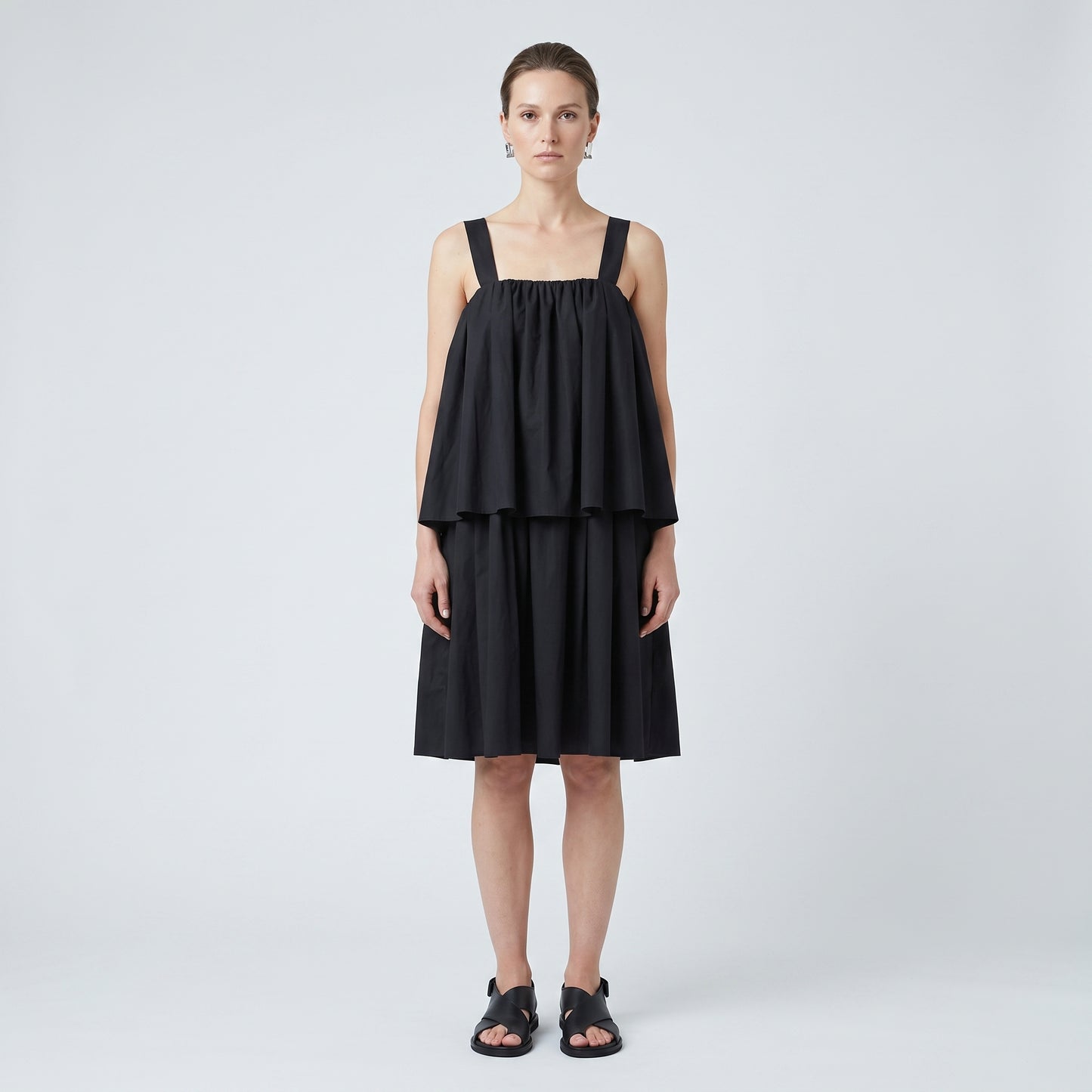 Layered Pleated Cotton Top