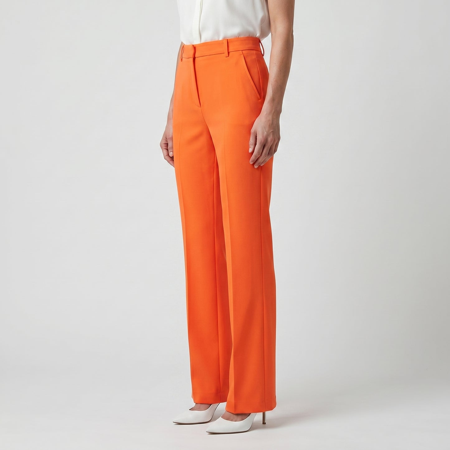 Vibrant Orange Tailored Trousers