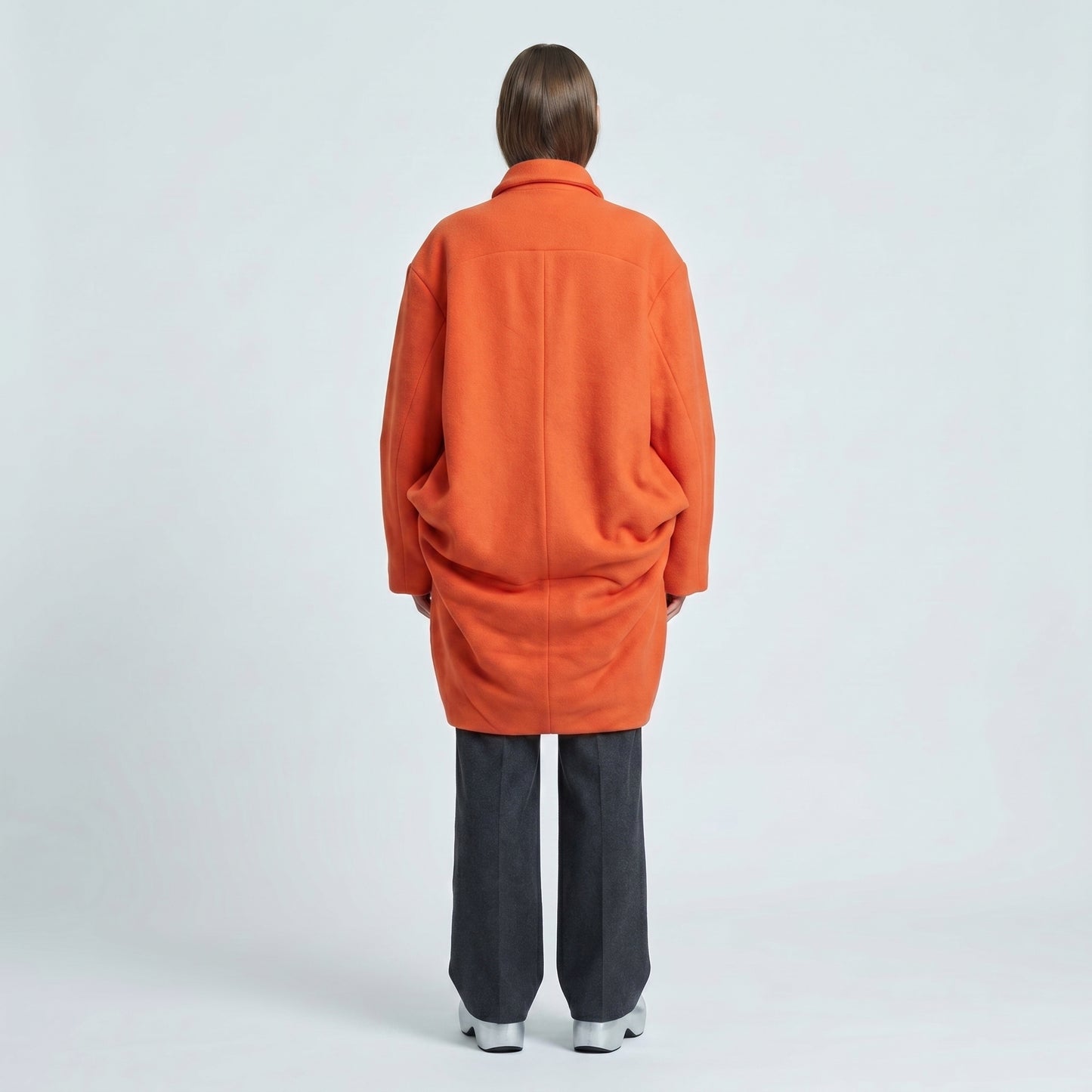 Vibrant Orange Wool Coat