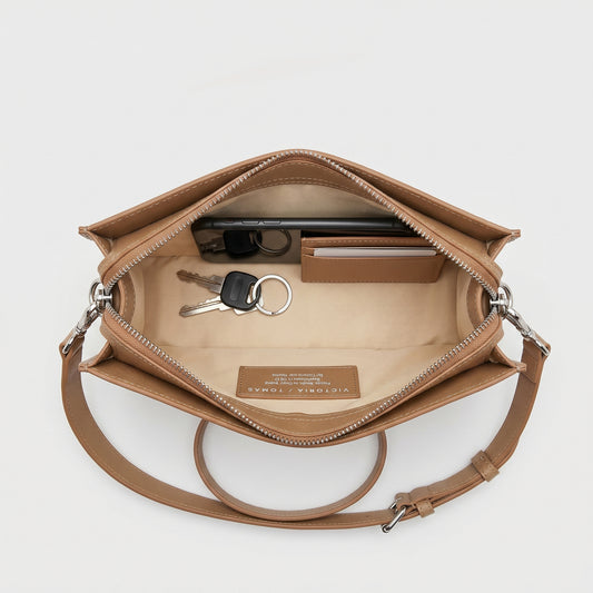 Minimalist Tan Leather Baguette
