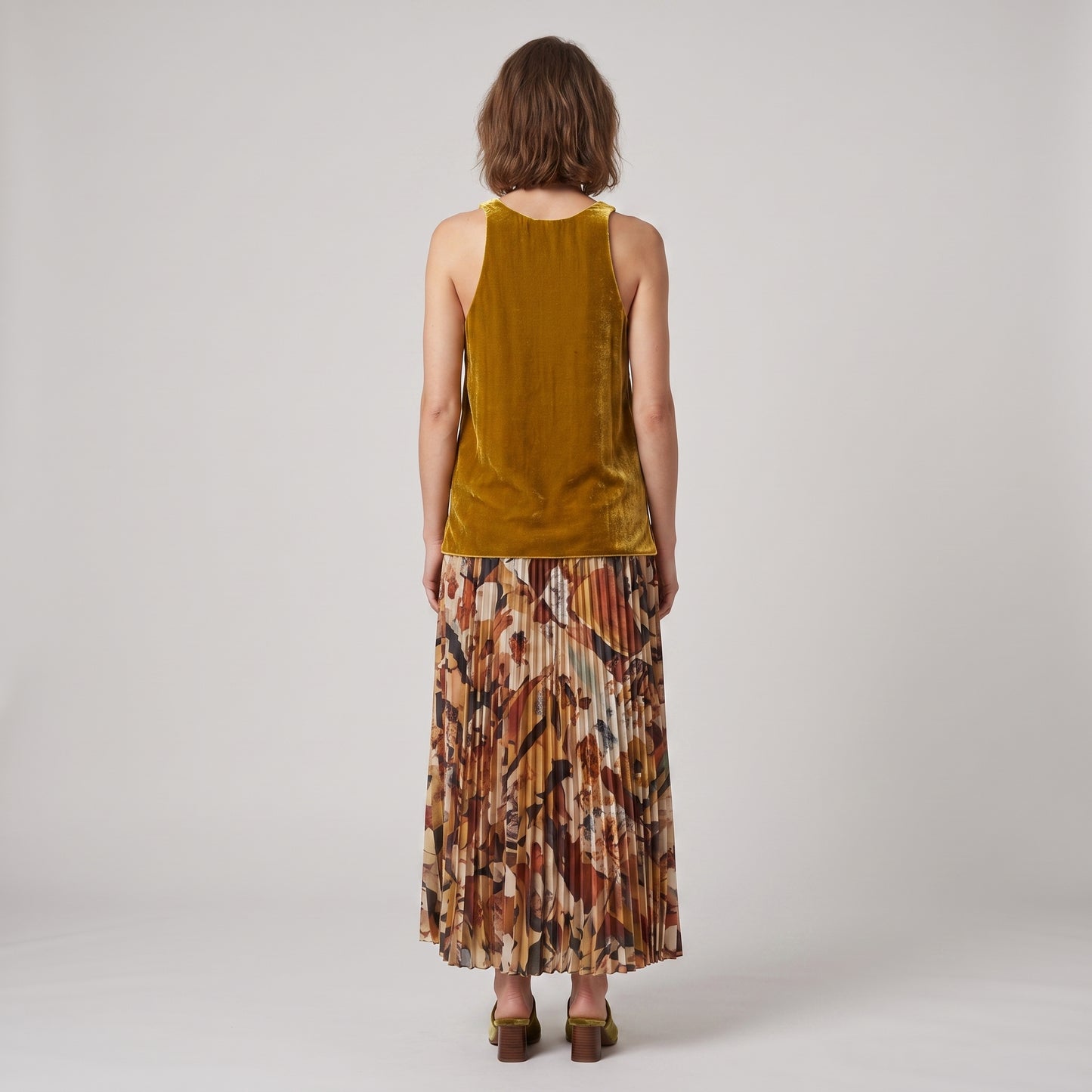 V-Neck Velvet Sleeveless Tank