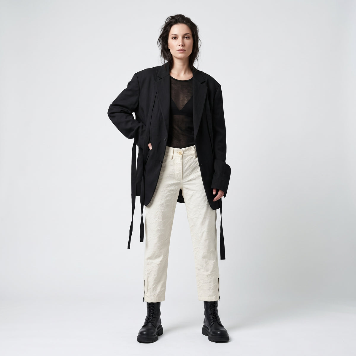 Classic Tailored Zip-Cuff Trousers