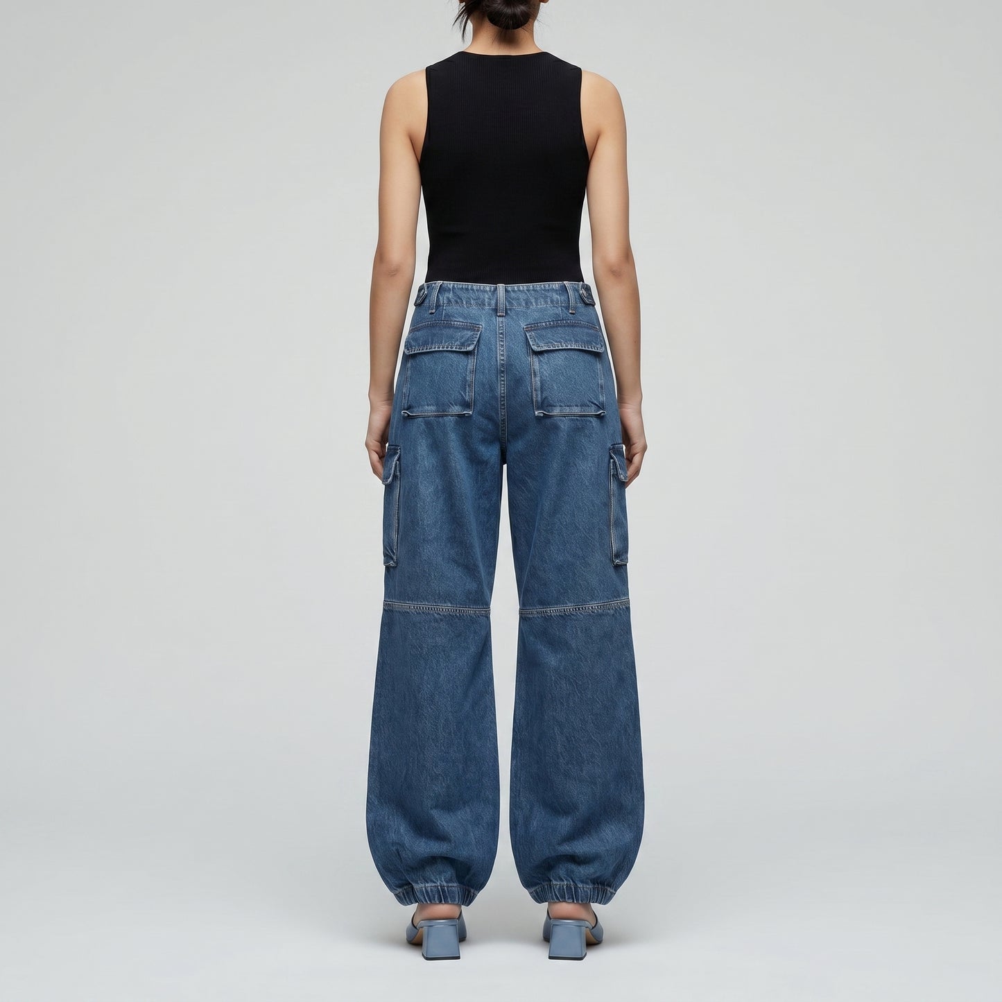 Utility Denim Cargo Joggers