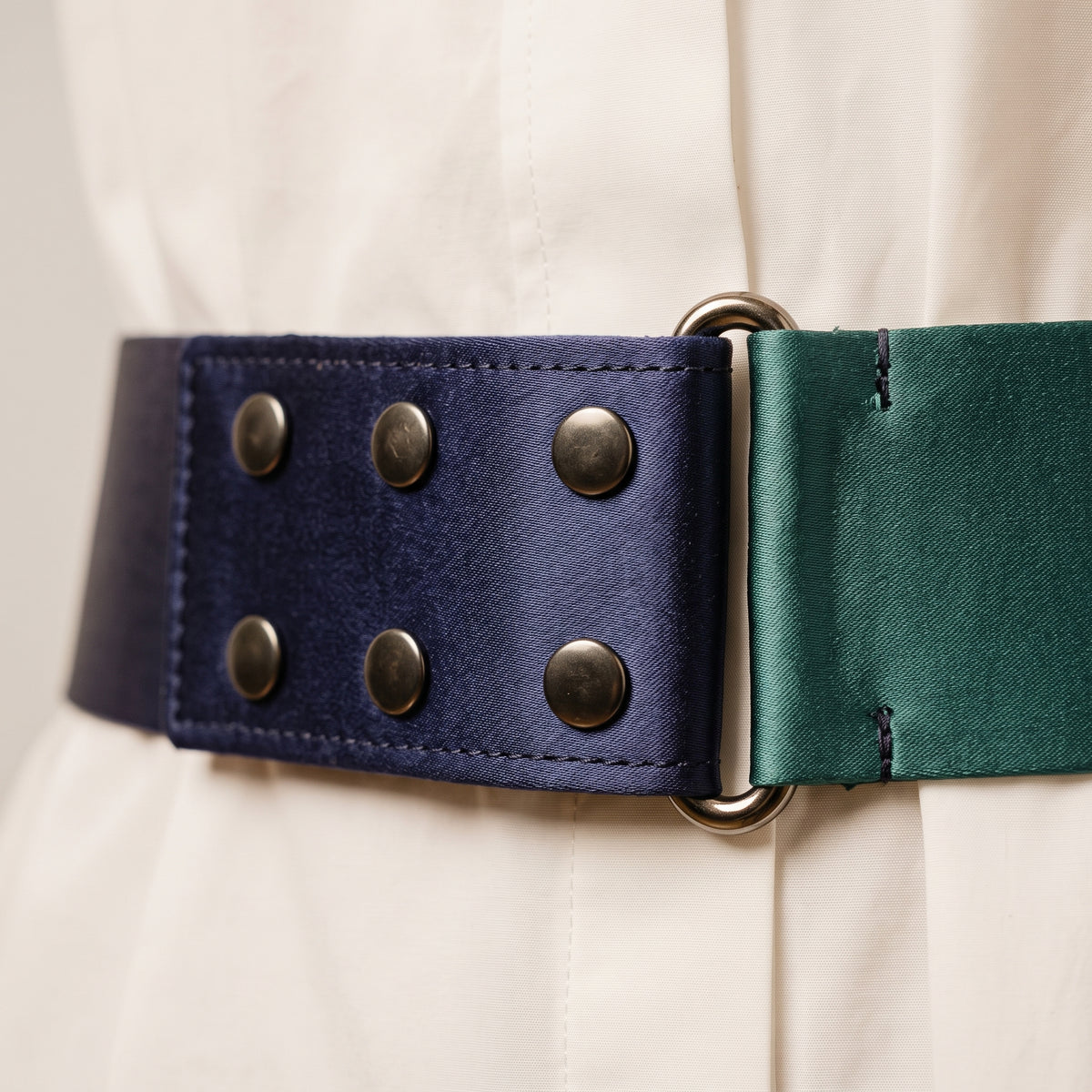 Two-Tone Satin Waist Belt