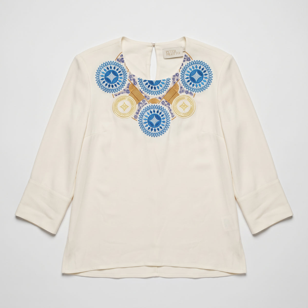 Embroidered Cream Statement Blouse