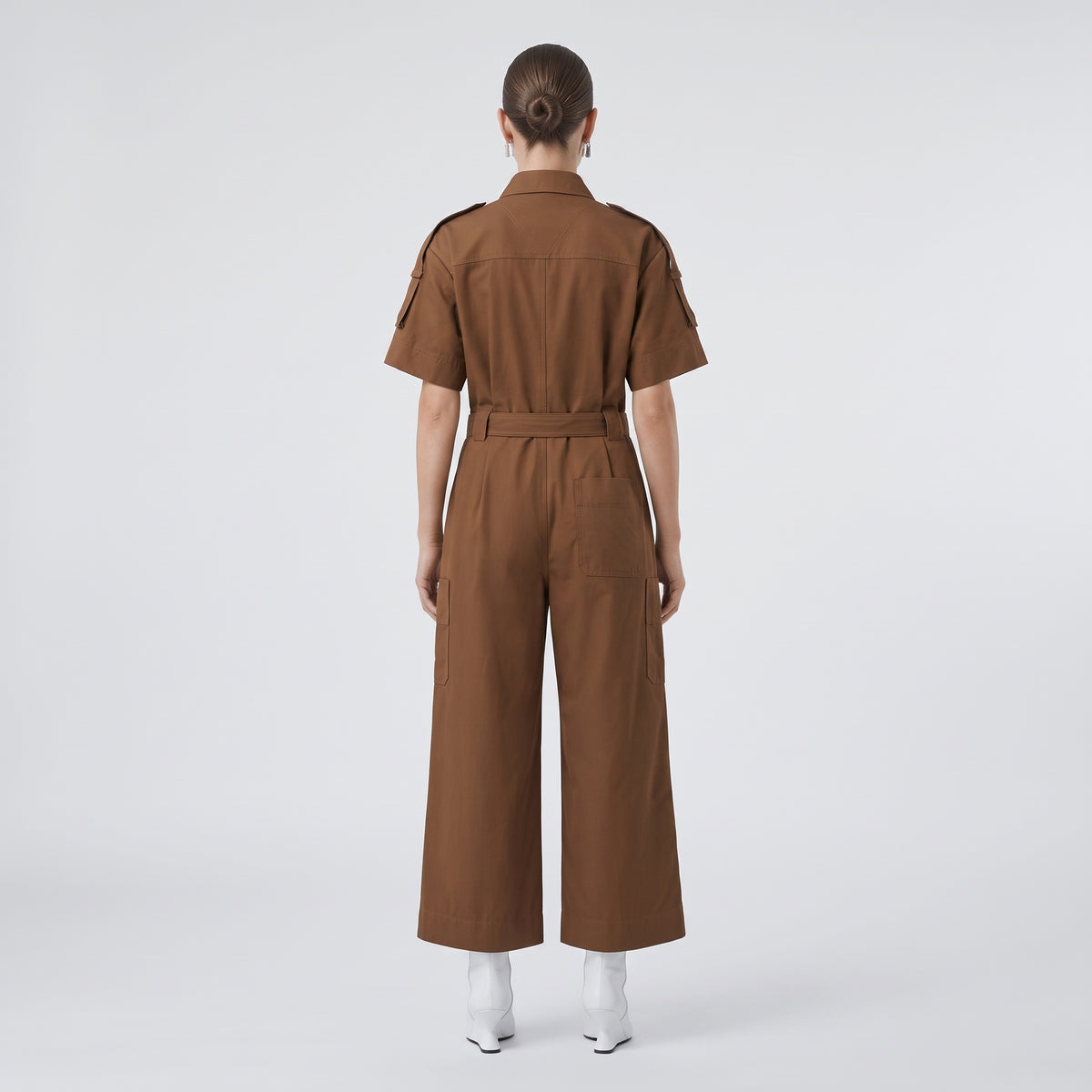 Utility Belted Cotton Jumpsuit