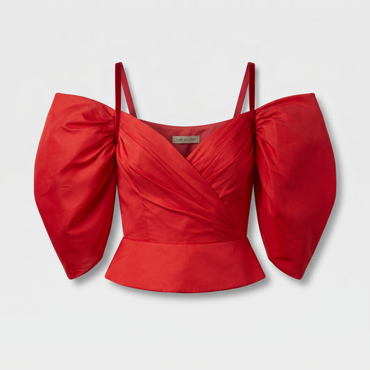 Dramatic Red Puff Sleeve Top