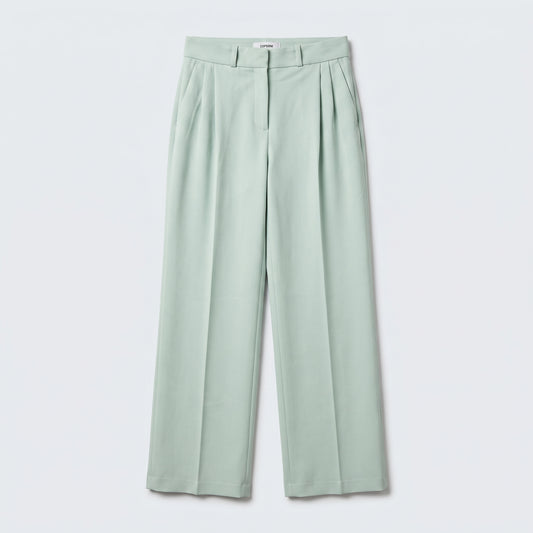 Tailored Pastel Wide-Leg Trousers
