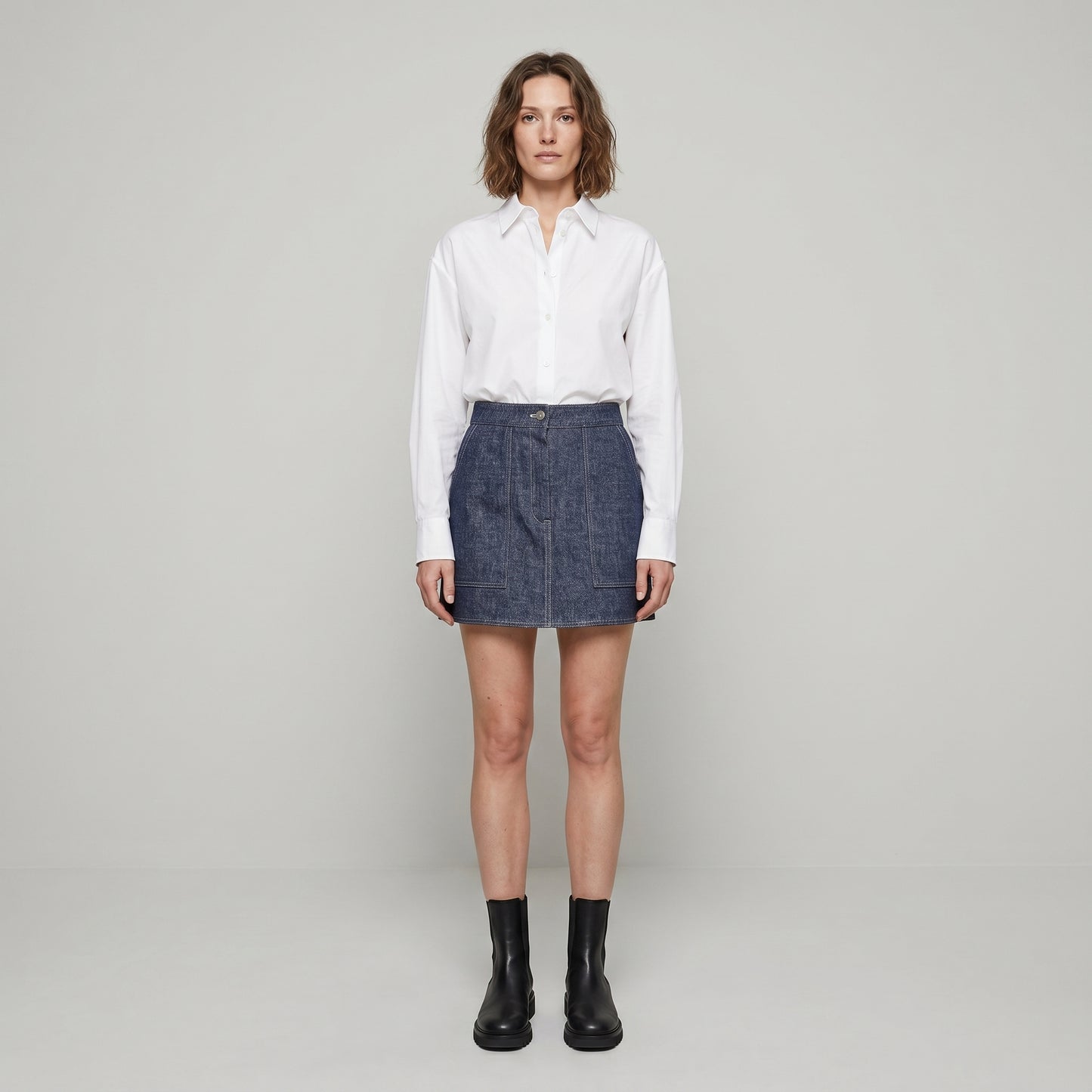 Dark Wash Denim Mini Skirt