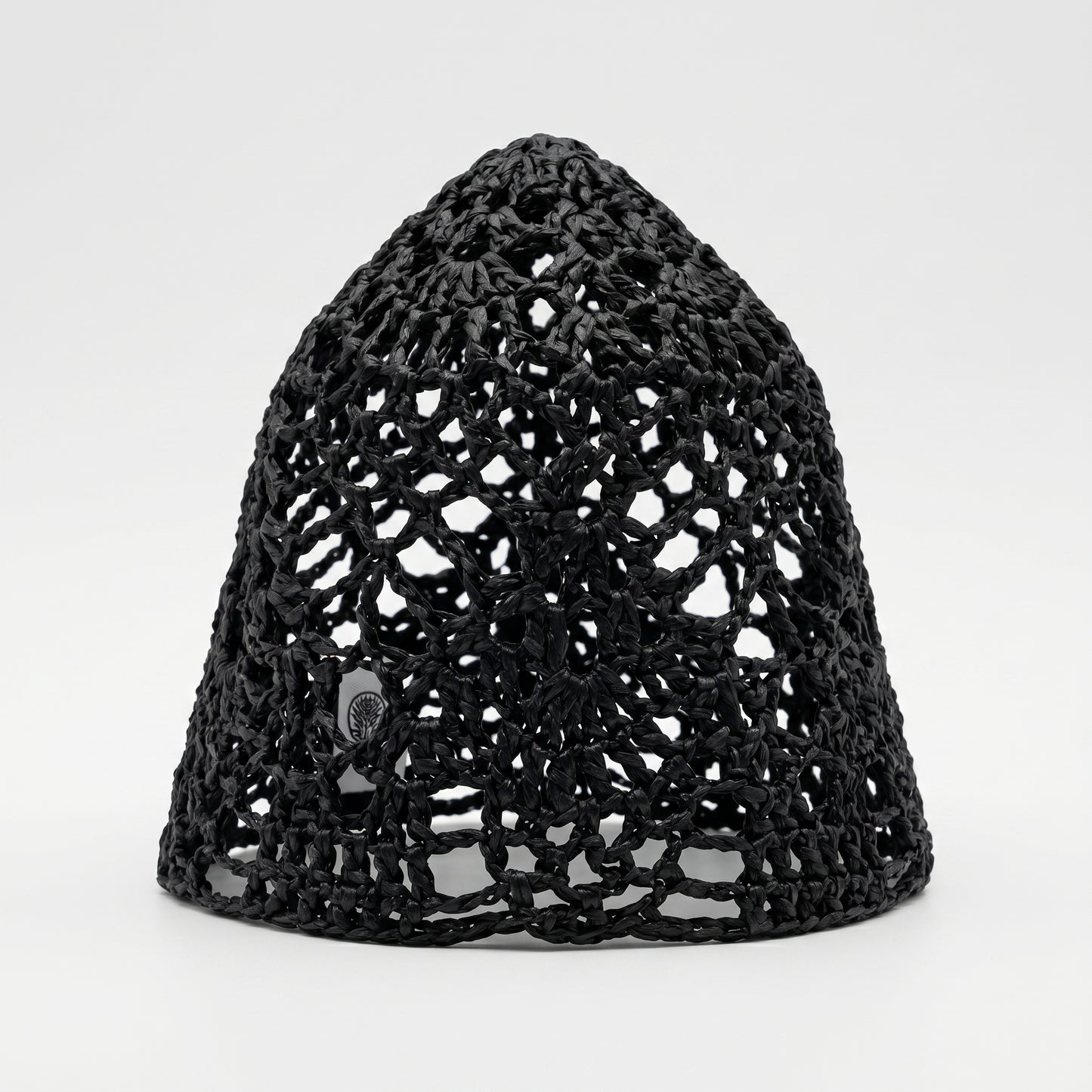 Black Woven Crochet Hat