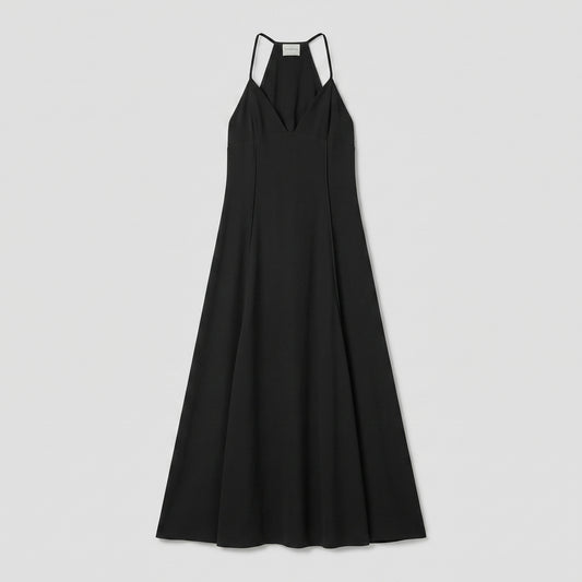 Elegant Black V-Neck Maxi Dress