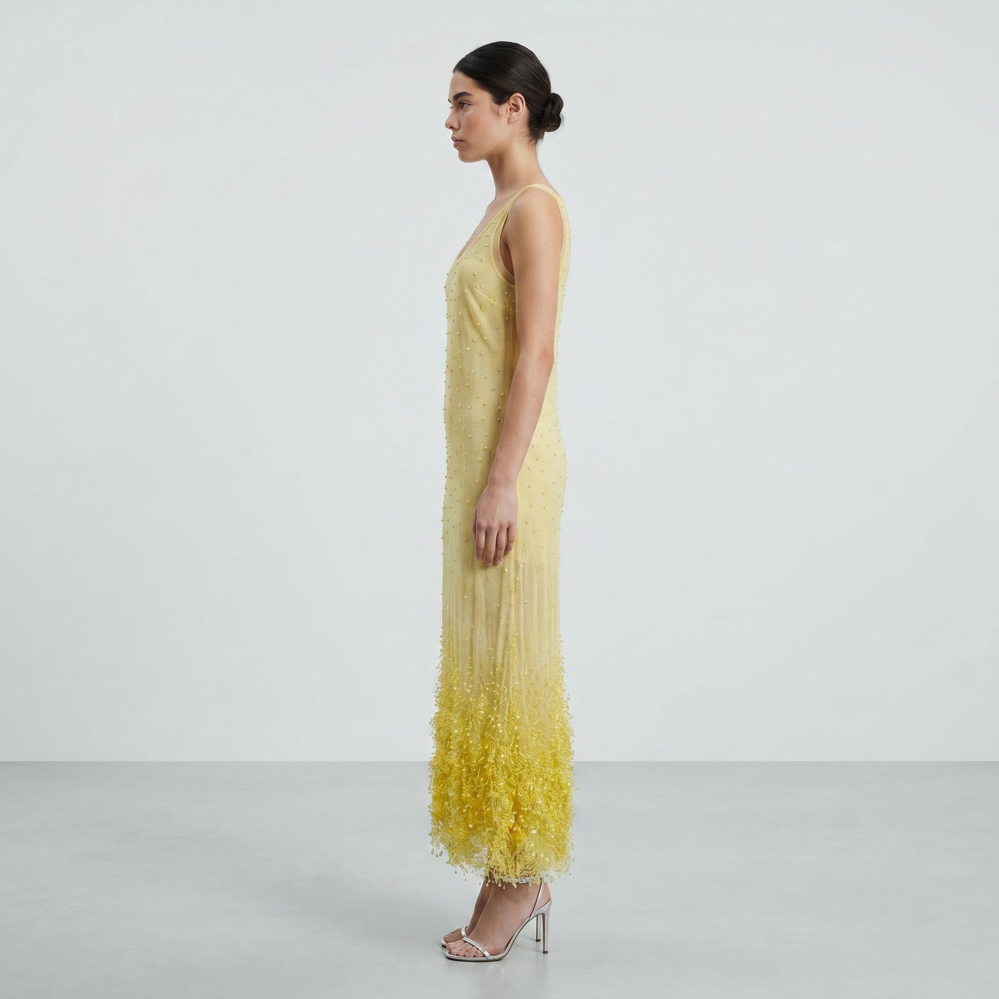 Embellished Sheer Midi Dress
