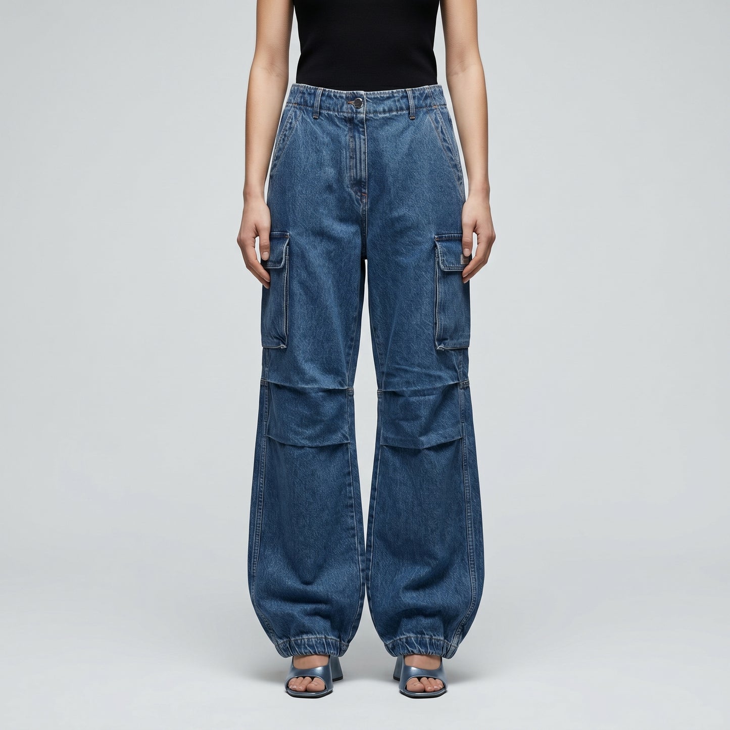Utility Denim Cargo Joggers