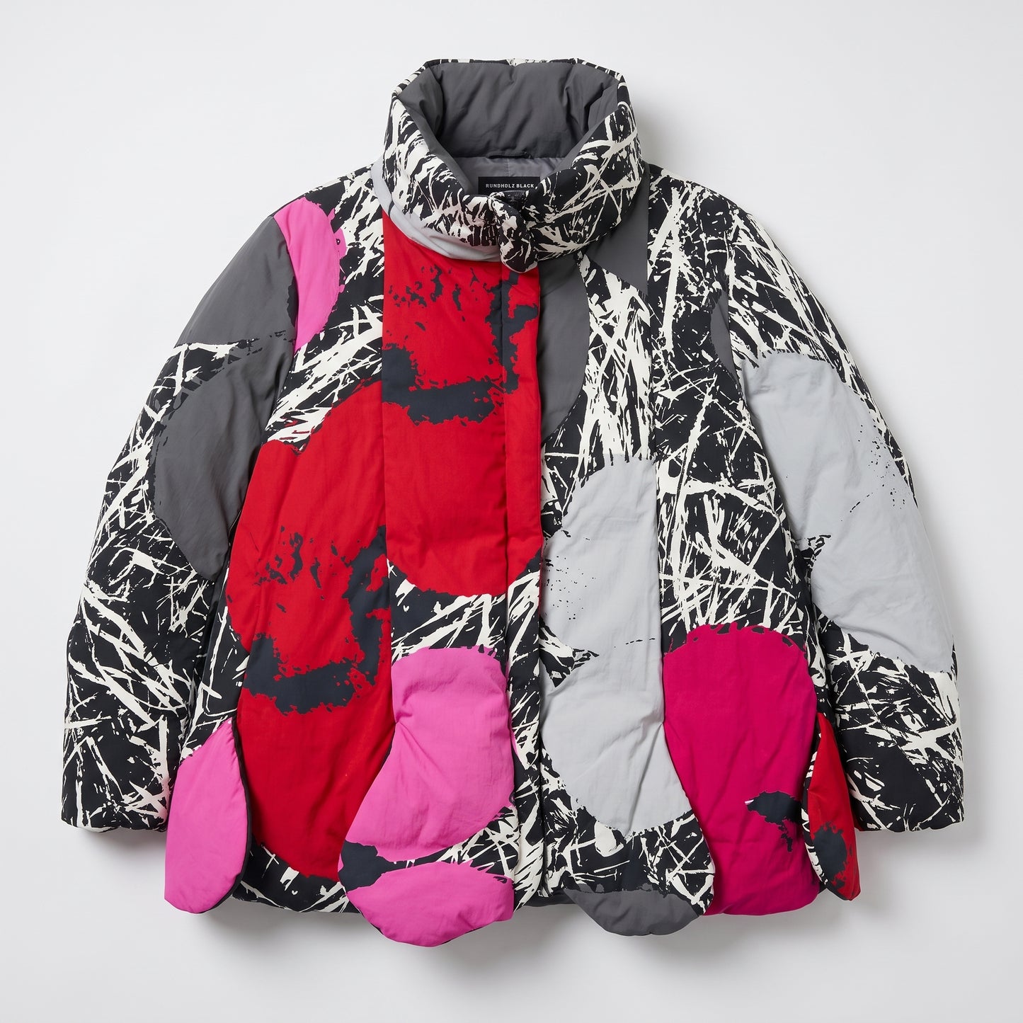 Abstract Print Puffer Jacket