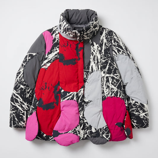 Abstract Print Puffer Jacket