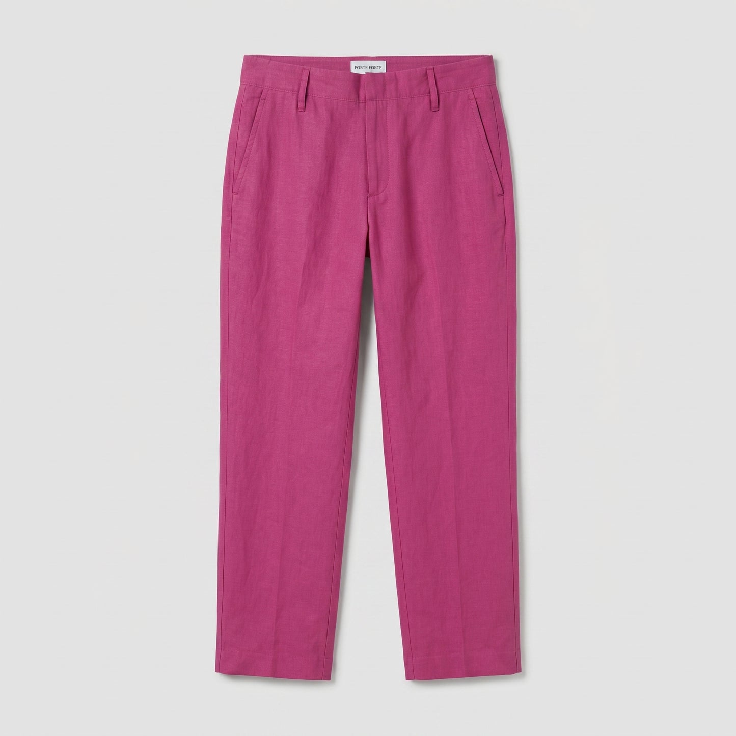 Magenta Straight Leg Linen Trousers